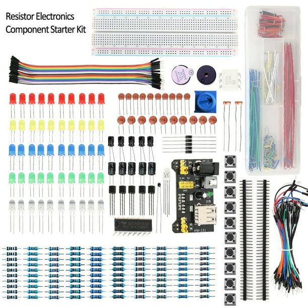 Electronic Components Starter Kit Breadboard LED Cable Resistor Set for Arduino